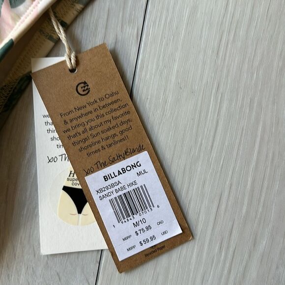 BILLABONG Sandy Babe Hike Super Skimpy Coverage Maui Nix Bikini Bottom M/10 Nwt - Picture 5 of 7